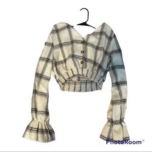 FLANNEL BUTTON UP CROP TOP